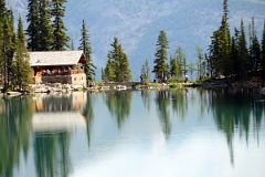 09 Lake Agnes Teahouse From Far End Of Lake Agnes At Lake Louise.jpg